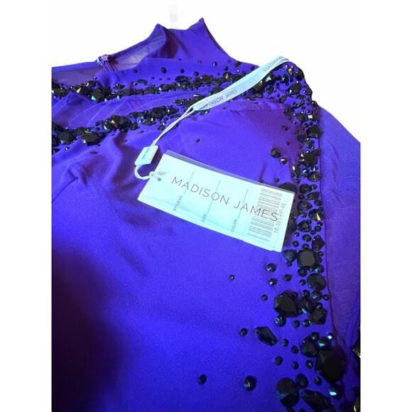 NWT Madison James Purple Black Gown - Size 8 - Picture 13 of 16